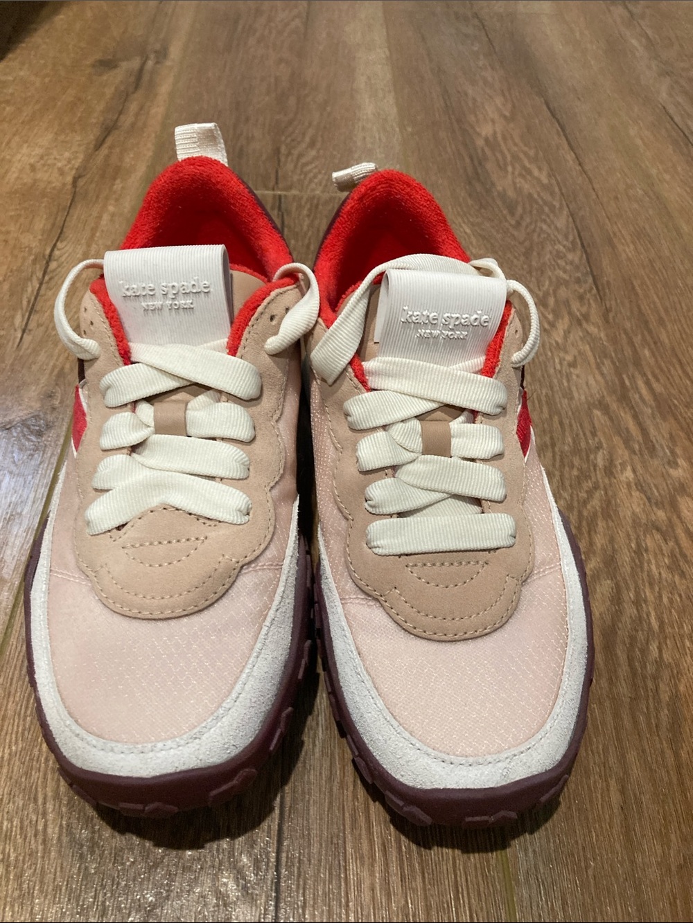 kate spade Women’s Light Pink and Red Accent Sneakers